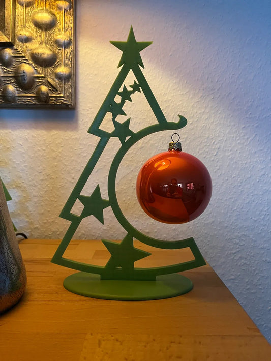 Zwei grüne Tisch-Weihnachtsbäume aus PLA – Ansicht 2