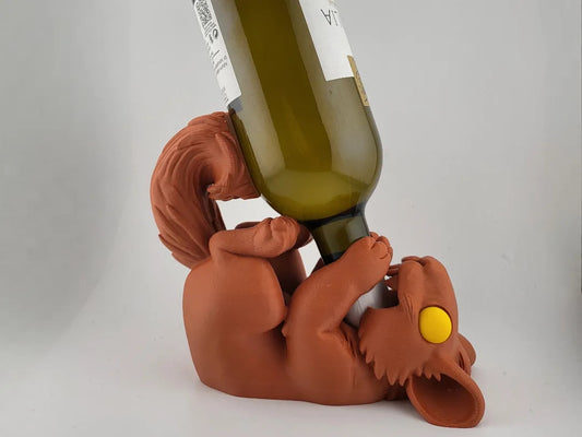 Eichhörnchen-Weinflaschenhalter aus PLA für eine Weinflasche – Ansicht 2