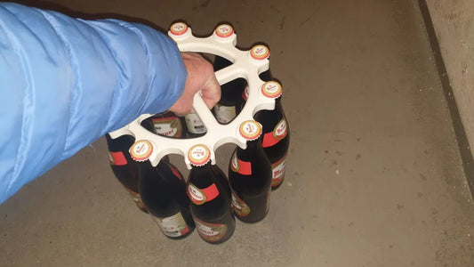 Bierflaschenträger aus PETG für bis zu 10 Bierflaschen, Schwarz, 1-teilig, 240 x 240 x 30 mm – Ansicht 2