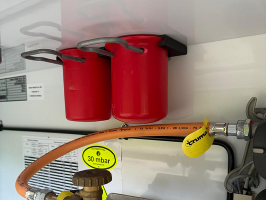 Gasflaschen Kappen Halter zum Verschrauben – Robuste Wandhalterung für Schutzkappen – Universeller Halter für Gasflaschenkappen – Metall Halterung für Werkstatt, Garage & Camping