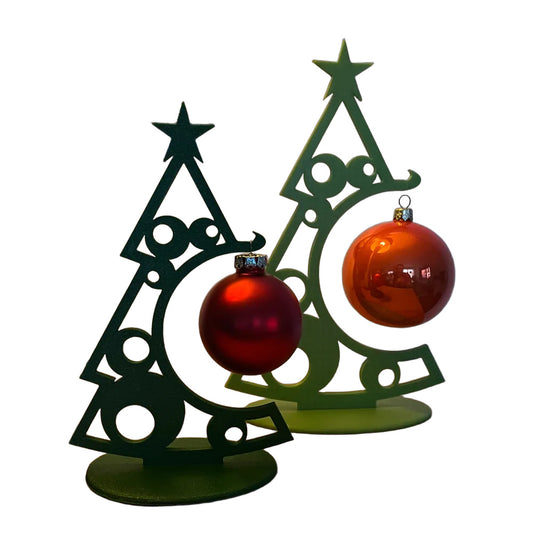 2er-Set grüne Tisch-Weihnachtsbäume, Weihnachtsdekoration für den Tisch, ohne Kugeln