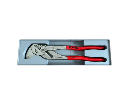 Hellblaue Gridfinity-Aufbewahrungsbox für eine Würth-Knipex-Kombizange