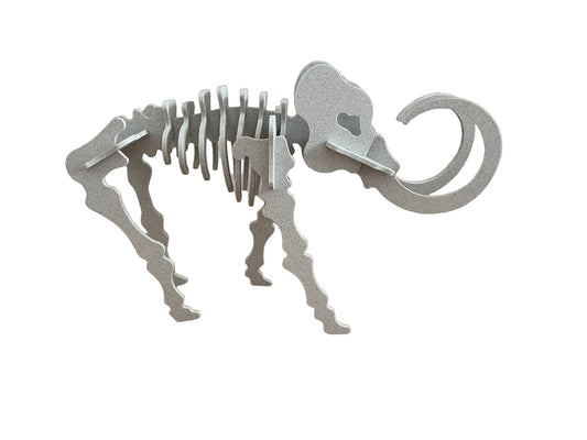 Beigefarbenes Mammut-3D-Puzzle aus gedruckten PLA-Teilen