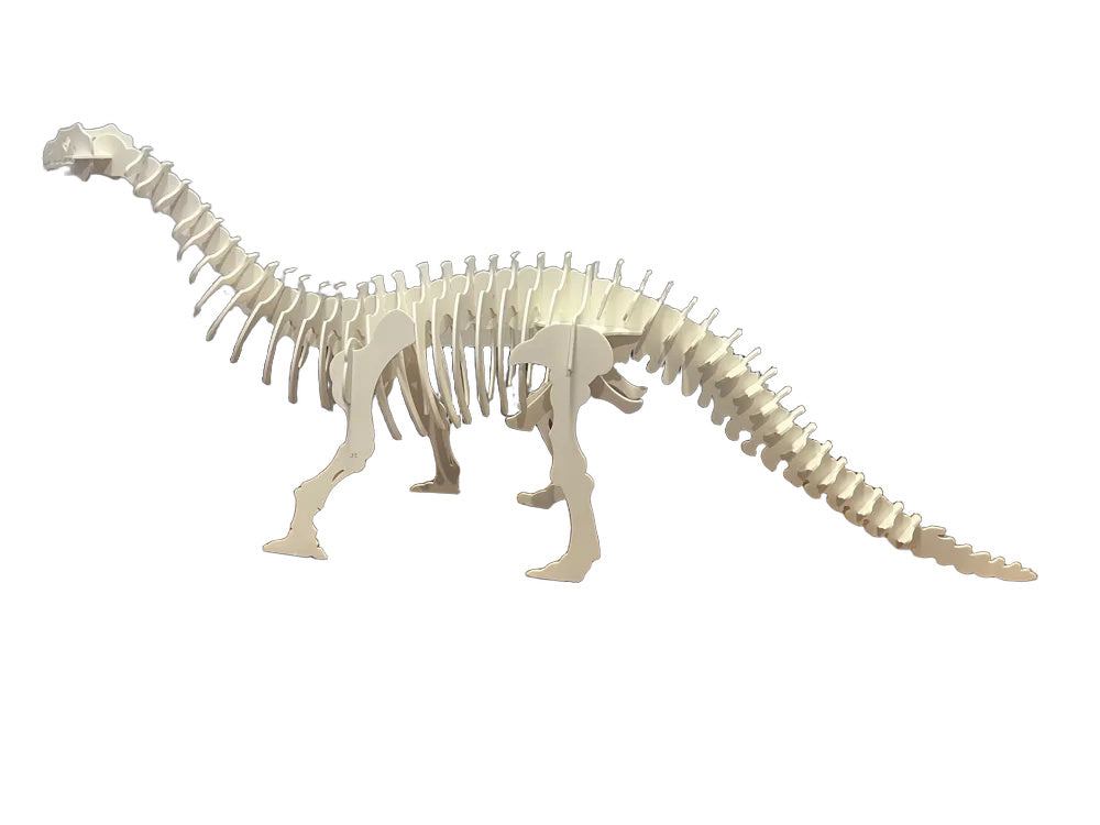 Weißes Brontosaurus-3D-Puzzle aus PLA-Teilen