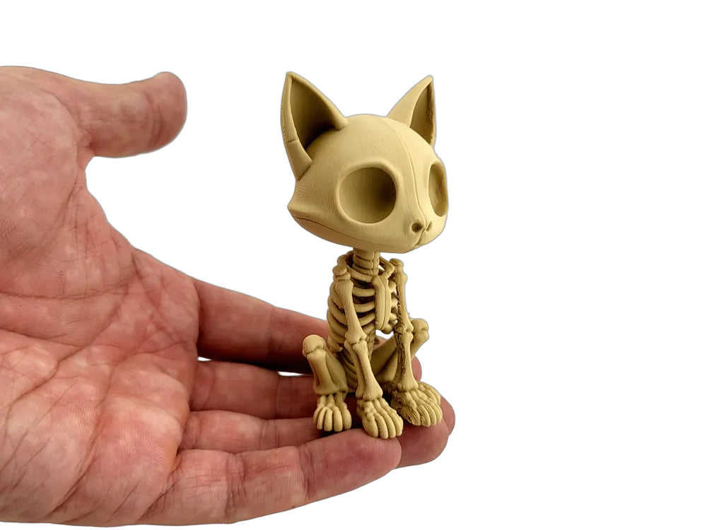 Skelettkatzen-Dekorationsfigur in Desert Tan