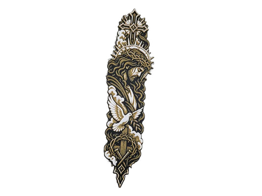 Mehrfarbiges christliches Jesus-Lesezeichen in Weiß, Schwarz, Bronze und Gold