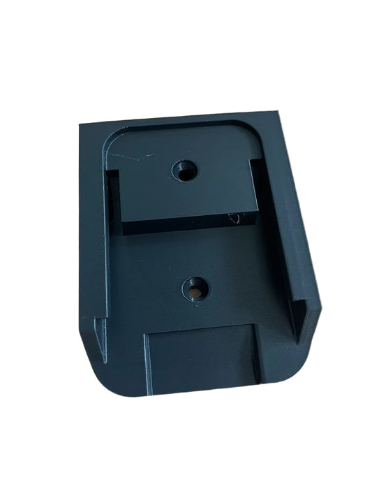 2 schwarze Akkuhalter für Makita-18V-Akkus, PLA, ohne Verriegelung, 22 x 70 x 90 mm, 2er-Set