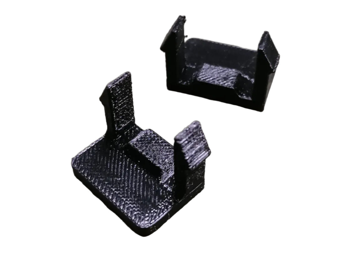 Zwei PETG-Kennzeichenclips für einen Fahrradträger