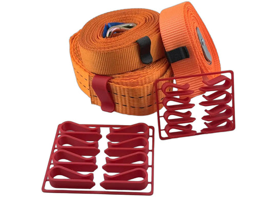 2 rote PLA-Gurtclip-Halter für 25-mm- und 35-mm-Gurte, Spannbänder und Ratschenriemen, 3D-gedruckt