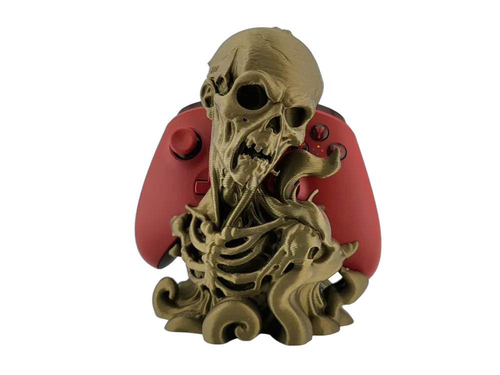 Bronzefarbener Schädel-Controllerständer für Xbox-Controller