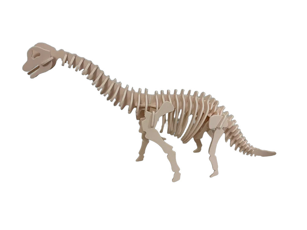 Beigefarbenes Brachiosaurus-3D-Puzzle aus PLA