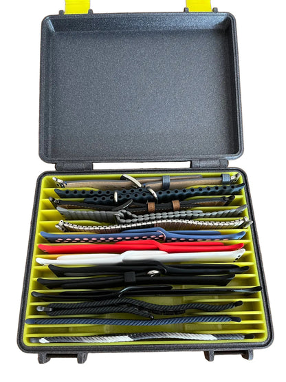 Aufbewahrungsbox kompatibel mit Apple-Watch-Armbändern, PLA, Schwarz-Gelb, 150 x 180 x 50 mm, 1 Stück
