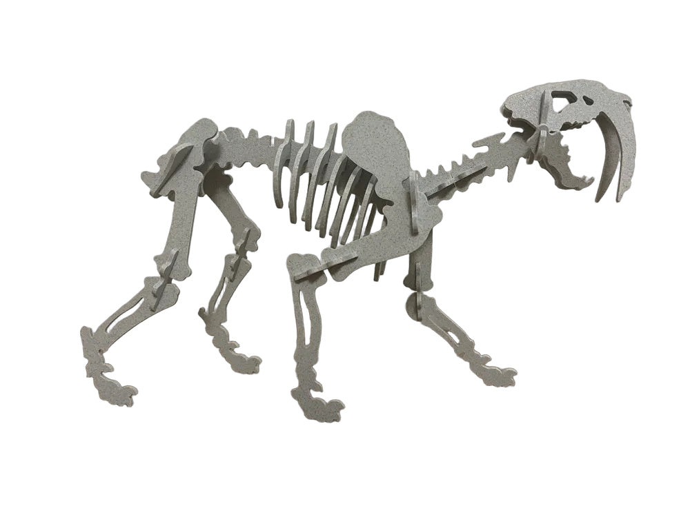 Graues Säbelzahntiger-3D-Puzzle zum Zusammenbauen