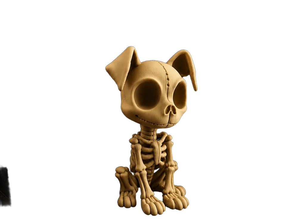 Dekorative Skelett-Hundefigur in Desert Tan