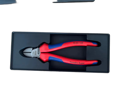 Schwarze Gridfinity-Box für einen Knipex 70 02 160 Seitenschneider