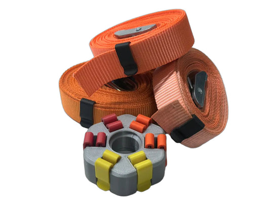 25-mm-Spanngurtclip mit Organizerhalter – Clip für Gurtband, Spanngurte und Ratschenspanngurte, PLA, Grau, 1 Stück