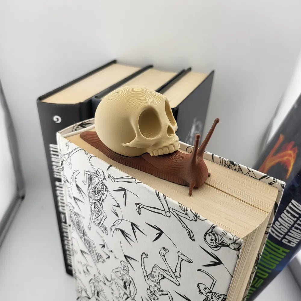 Totenkopfschnecke als mehrfarbige Bücherregal-Dekoration in Desert Tan und Terracotta – Ansicht 2