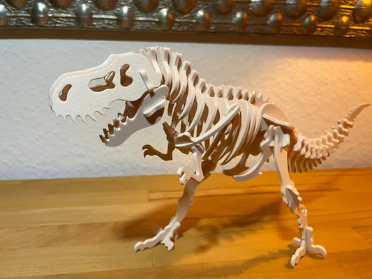 Beiges Tyrannosaurus-Rex-3D-Puzzle aus PLA – Ansicht 2