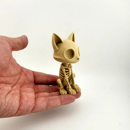 Skelettkatzen-Dekorationsfigur in Desert Tan – Ansicht 2