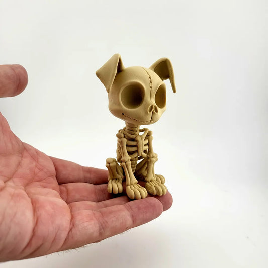 Dekorative Skelett-Hundefigur in Desert Tan – Ansicht 2