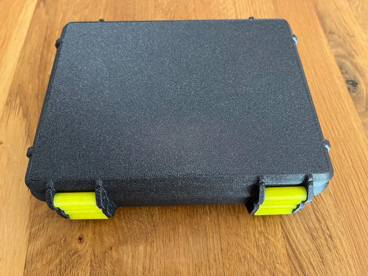 Aufbewahrungsbox kompatibel mit Apple-Watch-Armbändern, PLA, Schwarz-Gelb, 150 x 180 x 50 mm, 1 Stück – Ansicht 2