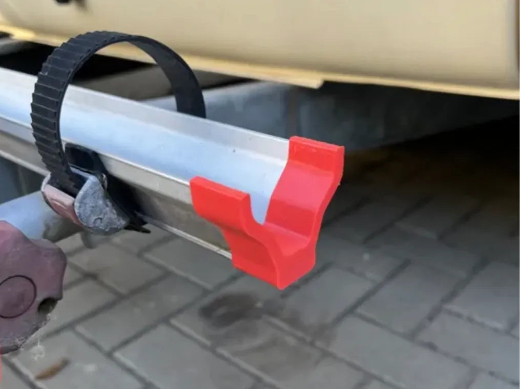 Zwei Y-förmige PETG-Kantenschutz-Abdeckungen für Fahrradträgerschienen – Ansicht 2