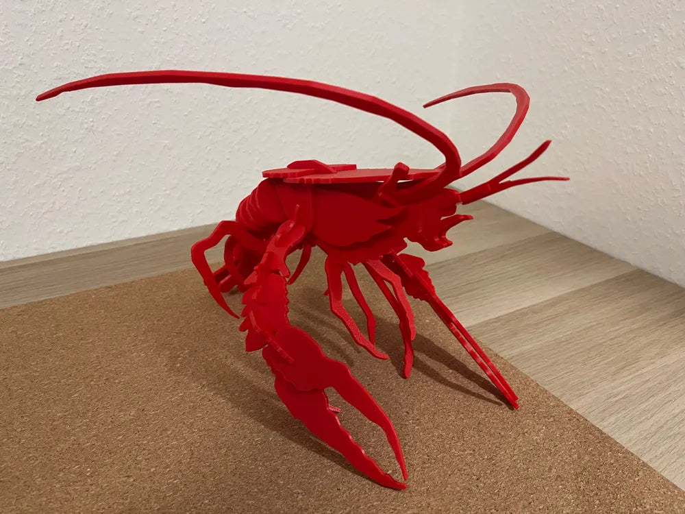 Rotes Hummer-3D-Puzzle aus PLA – Ansicht 2