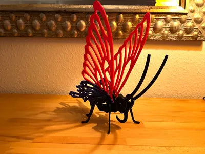 Schmetterlings-Puzzle aus PLA in Schwarz und Rot – Ansicht 3