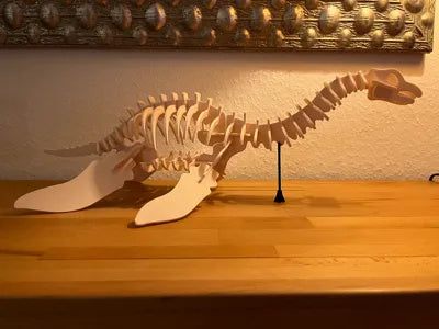 Beigefarbenes Plesiosaurus-3D-Puzzle aus PLA – Ansicht 3