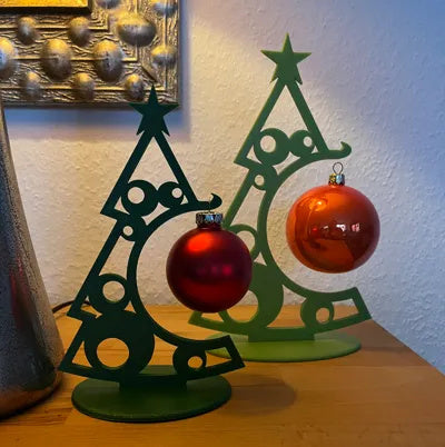 2er-Set grüne Tisch-Weihnachtsbäume, Weihnachtsdekoration für den Tisch, ohne Kugeln – Ansicht 3
