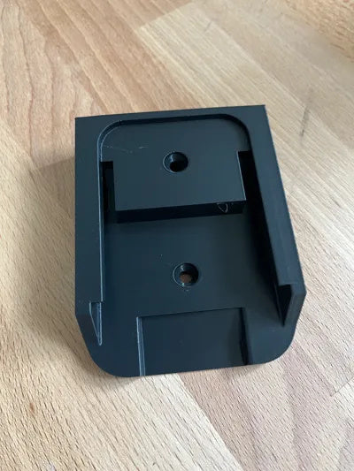 2 schwarze Akkuhalter für Makita-18V-Akkus, PLA, ohne Verriegelung, 22 x 70 x 90 mm, 2er-Set – Ansicht 3