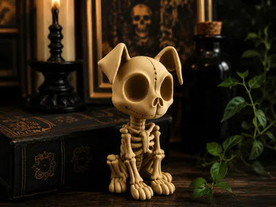 Dekorative Skelett-Hundefigur in Desert Tan – Ansicht 3
