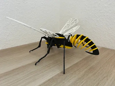 Zusammengesetztes Wespen-3D-Puzzle in Schwarz, Gelb und Weiß – Ansicht 3