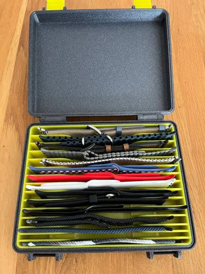 Aufbewahrungsbox kompatibel mit Apple-Watch-Armbändern, PLA, Schwarz-Gelb, 150 x 180 x 50 mm, 1 Stück – Ansicht 3