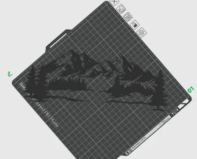 Dreidimensionale PLA-Wandkunst mit Berglandschaft-Motiv – Ansicht 3