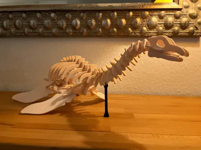 Beigefarbenes Plesiosaurus-3D-Puzzle aus PLA – Ansicht 4