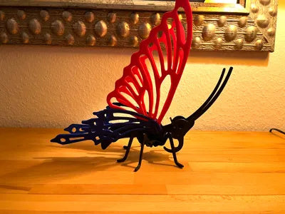 Schmetterlings-Puzzle aus PLA in Schwarz und Rot – Ansicht 4