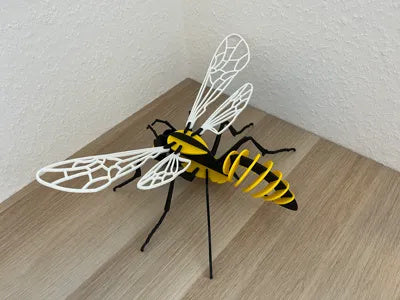 Zusammengesetztes Wespen-3D-Puzzle in Schwarz, Gelb und Weiß – Ansicht 4