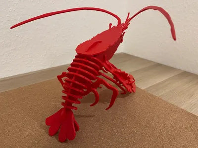Rotes Hummer-3D-Puzzle aus PLA – Ansicht 5