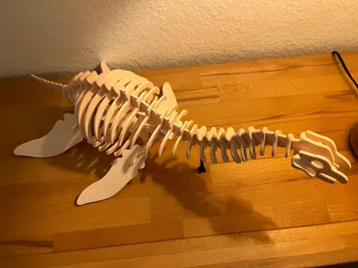 Beigefarbenes Plesiosaurus-3D-Puzzle aus PLA – Ansicht 5