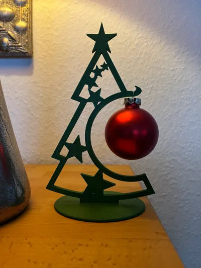 Zwei grüne Tisch-Weihnachtsbäume aus PLA – Ansicht 5