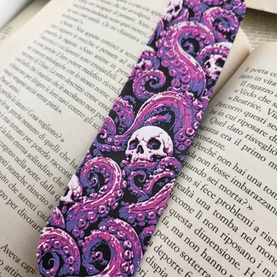 Mehrfarbiges Schädel-Tentakel-Lesezeichen aus PLA in Hot Pink, Purple, Jade White und Schwarz – Ansicht 5