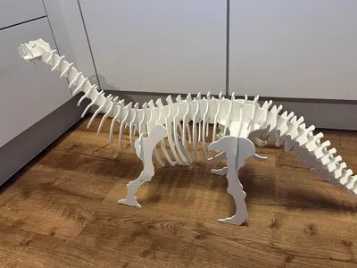 Weißes Brontosaurus-3D-Puzzle aus PLA-Teilen – Ansicht 5