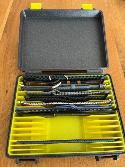 Aufbewahrungsbox kompatibel mit Apple-Watch-Armbändern, PLA, Schwarz-Gelb, 150 x 180 x 50 mm, 1 Stück – Ansicht 6