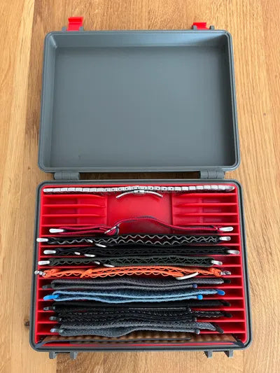 Aufbewahrungsbox kompatibel mit Apple-Watch-Armbändern, PLA, Schwarz-Gelb, 150 x 180 x 50 mm, 1 Stück – Ansicht 7
