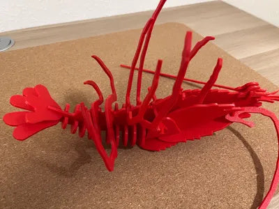Rotes Hummer-3D-Puzzle aus PLA – Ansicht 8