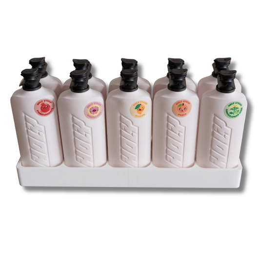 Halter für 10 Flaschen HOLY Sirup  – Moderner Organizer & Aufbewahrung für Getränkesirup – Passend für HOLY Sirup Flaschen – Küchen Organizer für Kaffee Bar, Gaming Setup & Fitness Ecke – Weiß