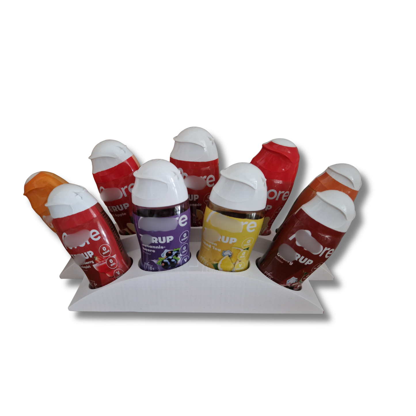 MORE Zerup Halter für 4–9 Flaschen – Moderner Sirup Organizer für MORE Zerup Fläschchen – Getränkehalter & Küchen Organizer – 3D Gedruckt – Minimalistisches Design für Küche & Coffee Bar