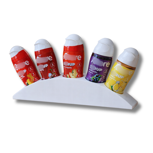 MORE Zerup Halter für 4–9 Flaschen – Moderner Sirup Organizer für MORE Zerup Fläschchen – Getränkehalter & Küchen Organizer – 3D Gedruckt – Minimalistisches Design für Küche & Coffee Bar