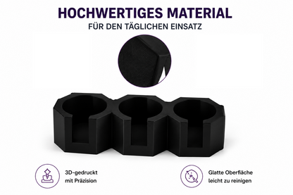 Siruphalter 2er Set für More Zerup Flaschen – 3D-gedruckter Flaschenhalter für je 3 Flaschen – Organizer für Getränkesirup, Kaffeesirup & Zerup